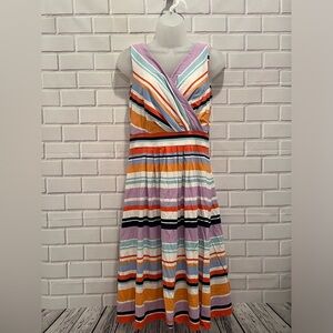 Lands' End Purple and Orange Sleeveless Sundress/size S